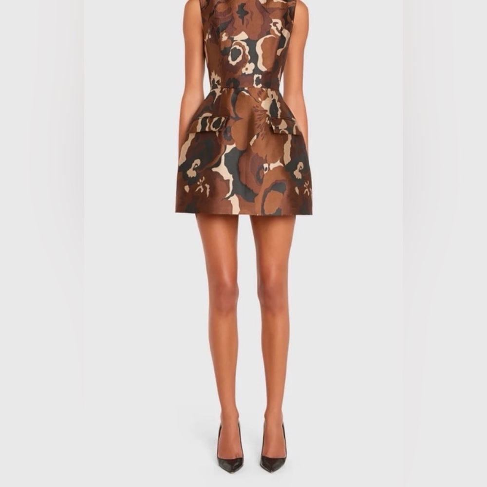 Amanda Uprichard Brown Floral Dress